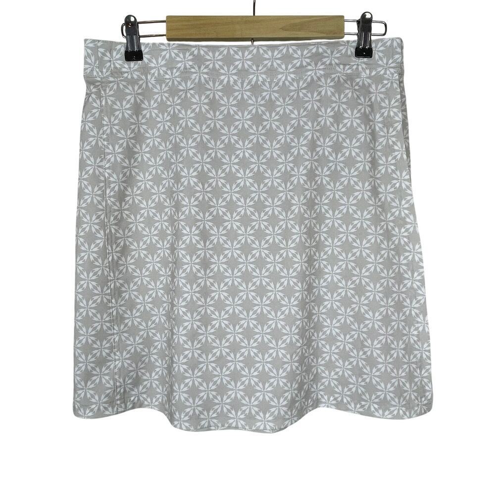 Ripskirt Skirt Hawaii Tan White Floral‎ Size M Wrap Hook And Loop Length 2